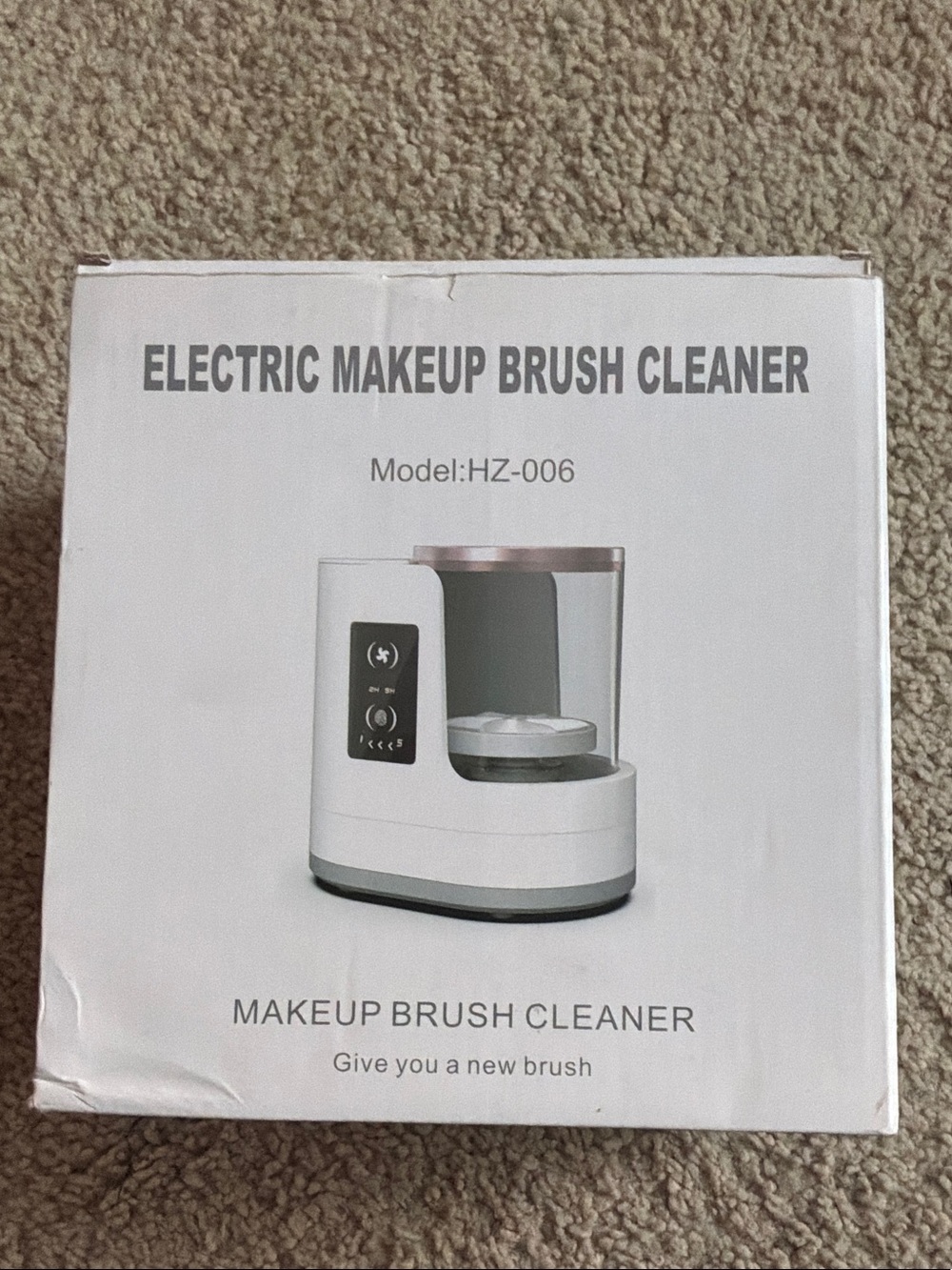 Electric Makeup Brush Cleaner in White with Rose Gold Trim - Picture 2 of 3